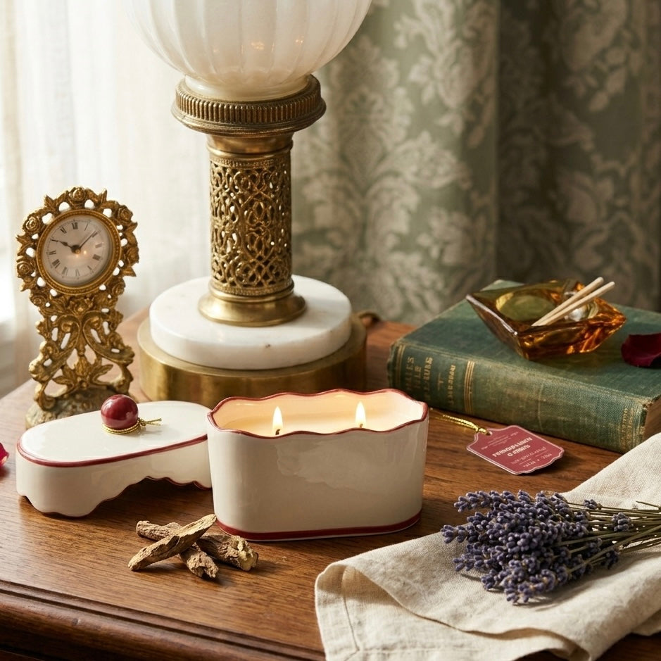 Paddywax Chérie Ceramic Candle in French Linen & Orris