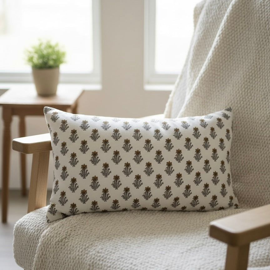 Kirana Lumbar Cushion Cover in Marigold