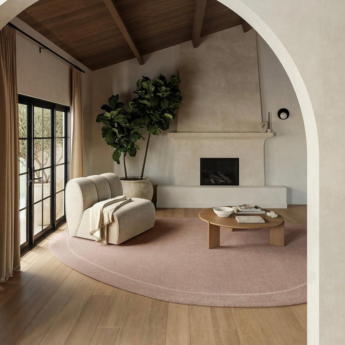 Lula Wool Rug in Dusty Mauve