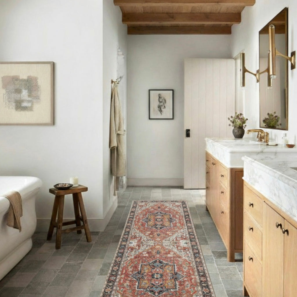 Mira Rug in Red Navy