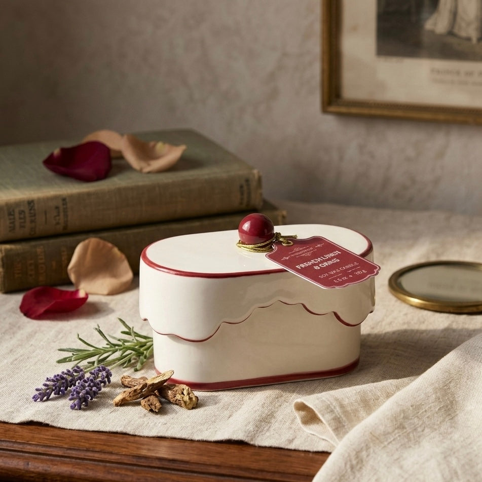 Paddywax Chérie Ceramic Candle in French Linen & Orris
