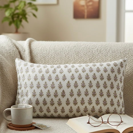 Lila Lumbar Cushion Cover in Lilac Mist