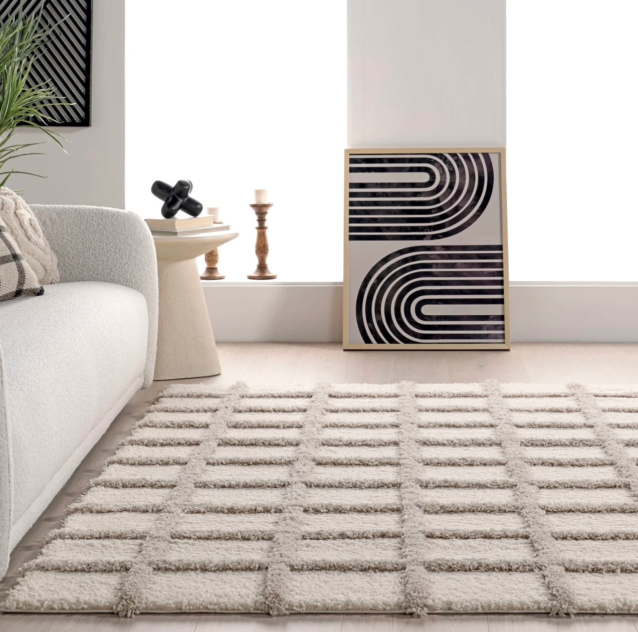 Morgan Shag Rug in Ivory/ Natural