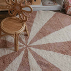Beach Ball Washable Rug in Rose
