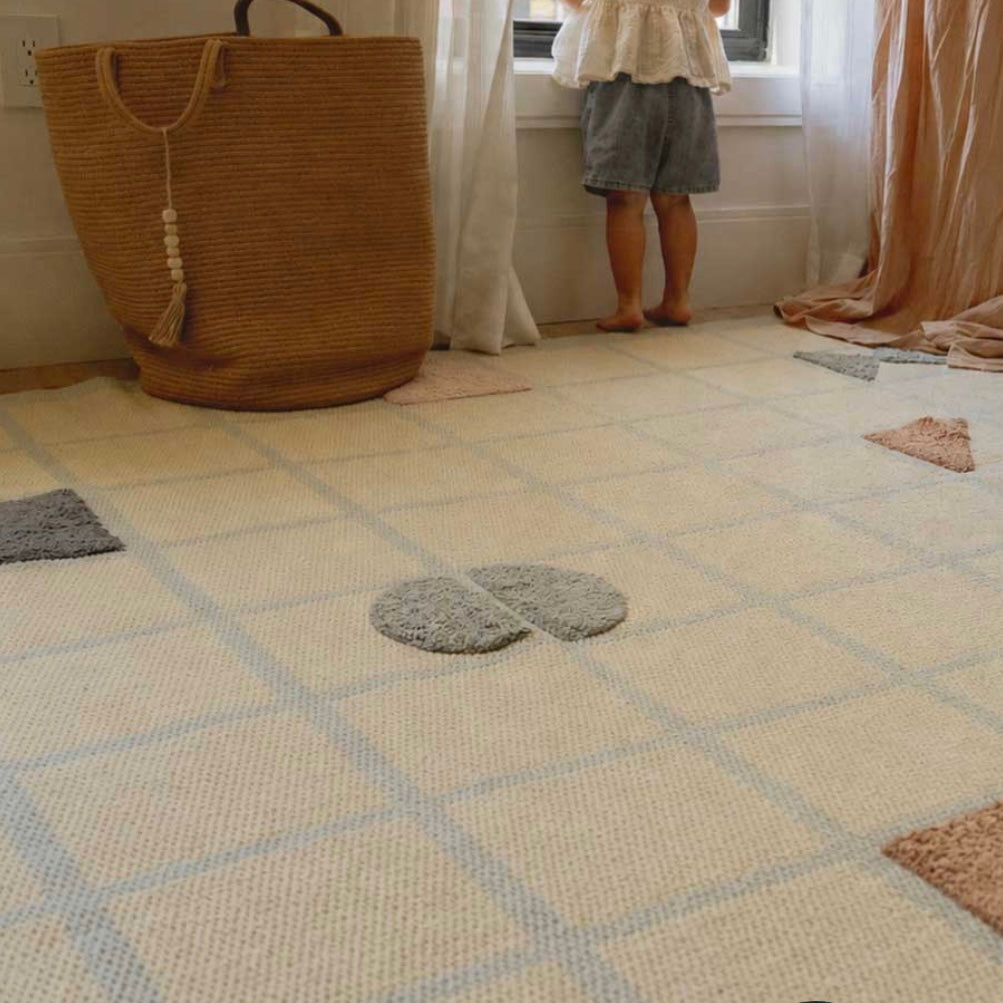 Playfield Organic Cotton Area Rug in Blue