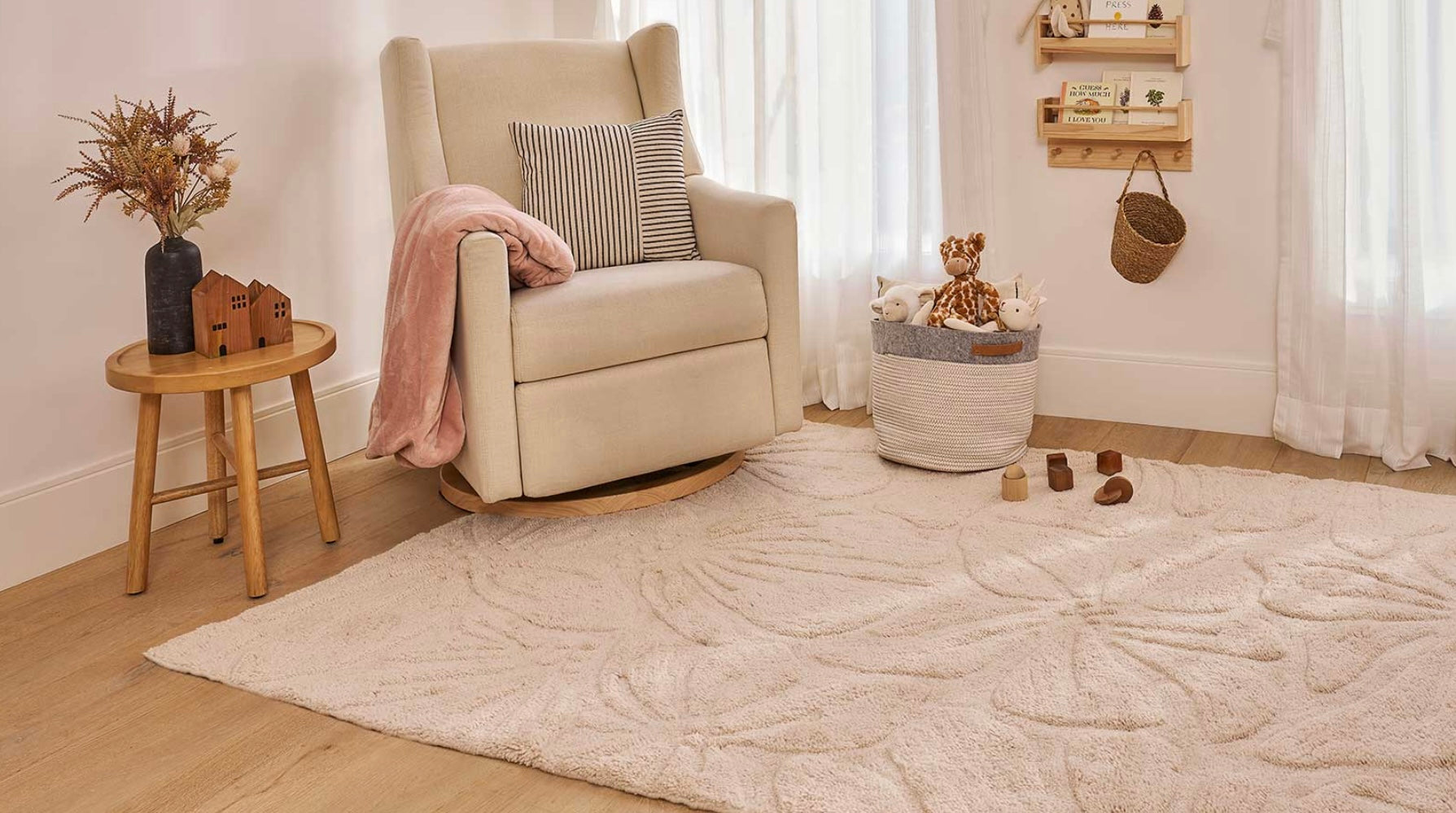 Florence Wool Rug in Blush