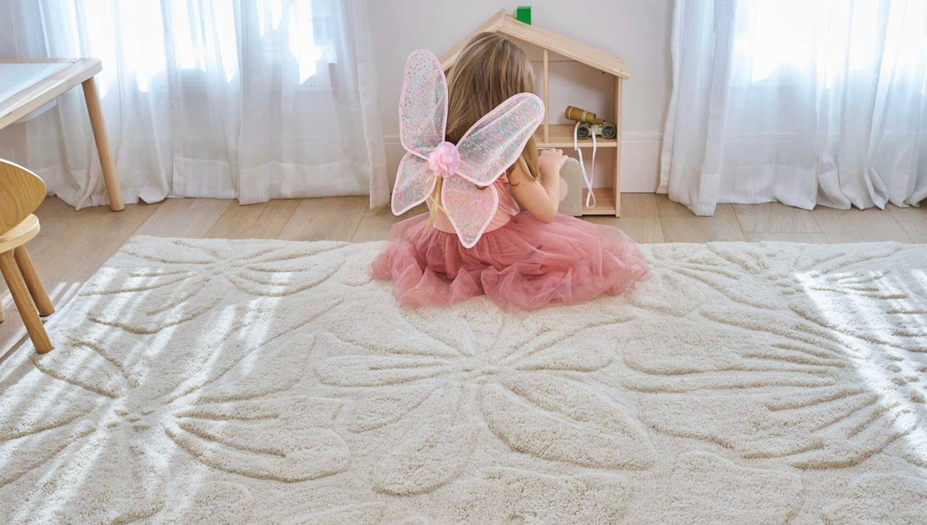 Florence Wool Rug in Ivory