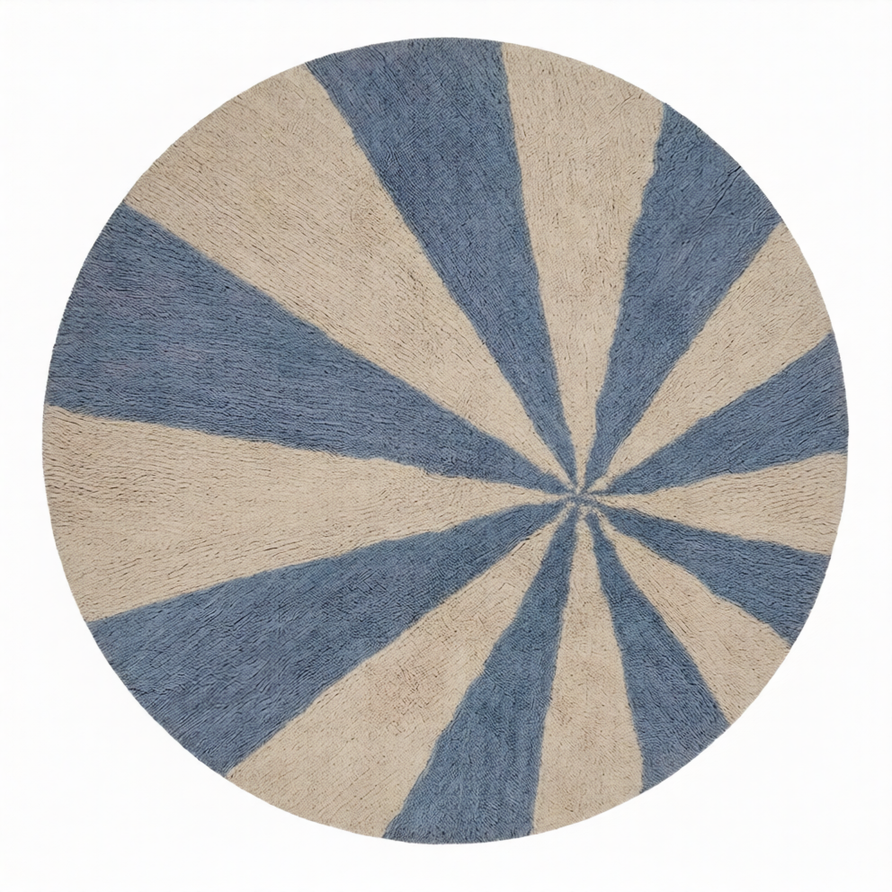 Beach Ball Washable Rug in Blue