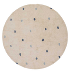 Sprinkle Washable Round Cotton Rug in Blue