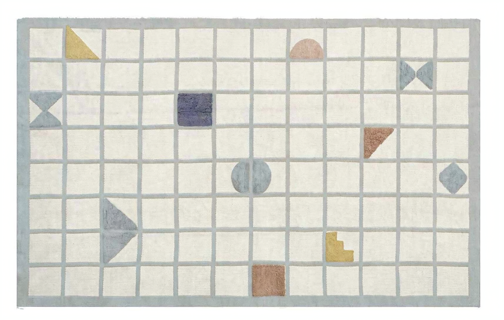 Playfield Organic Cotton Area Rug in Blue