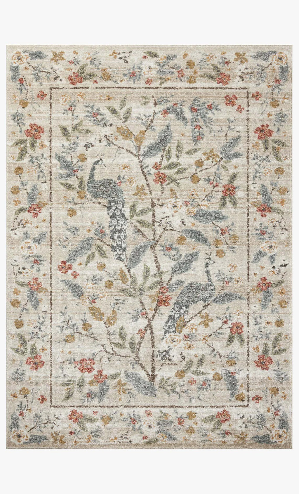 Peacock Promenade Rug in Cream