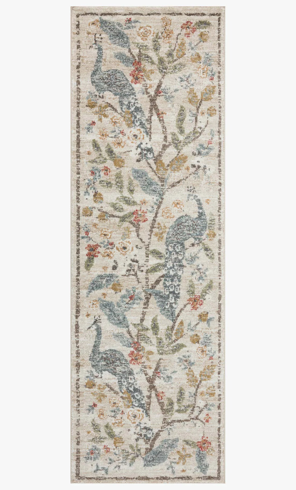 Peacock Promenade Rug in Cream