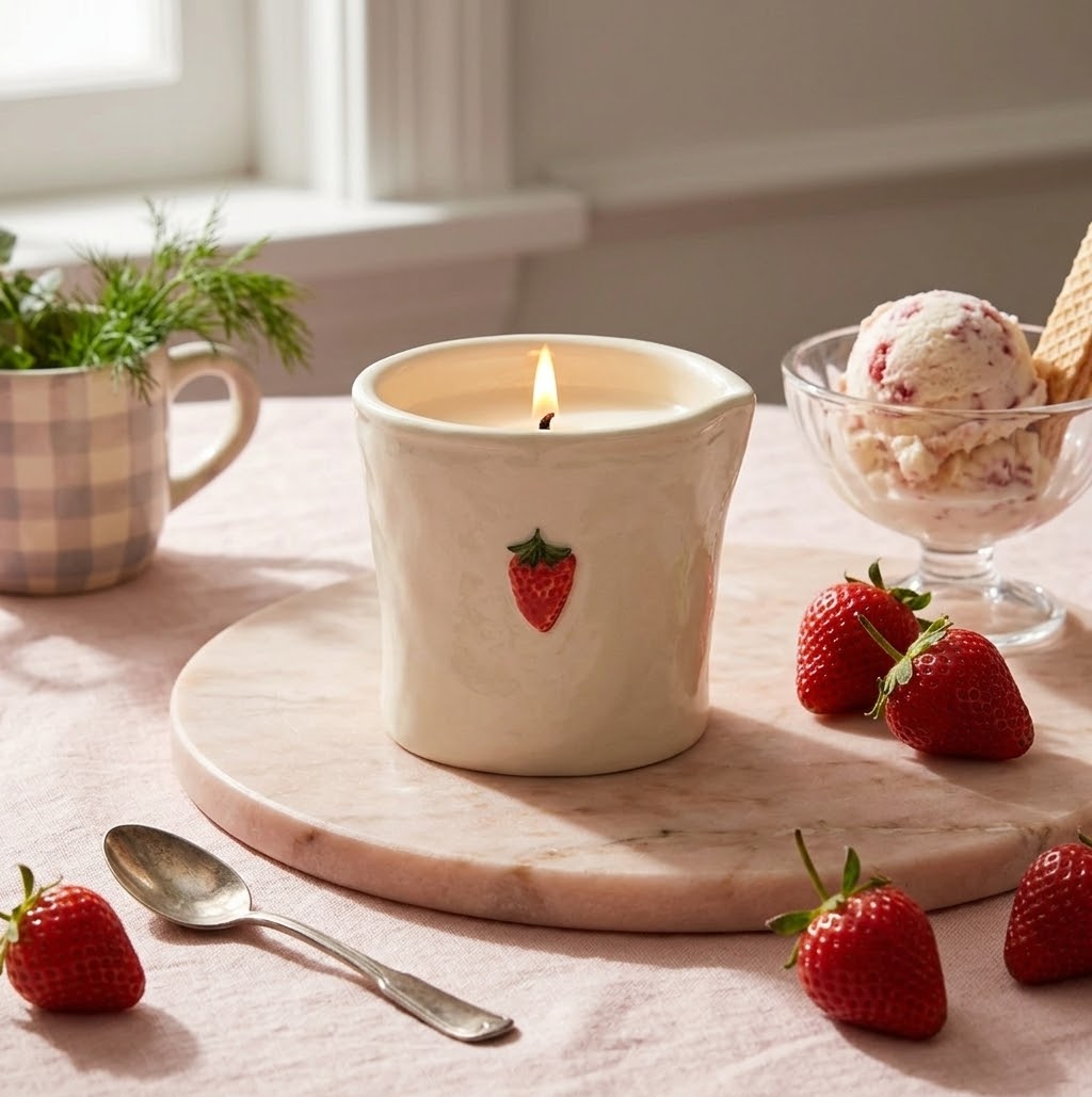 Strawberry Bistro Candle