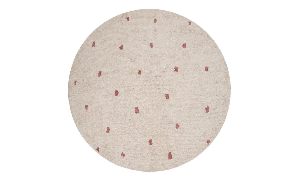 Sprinkle Washable Round Cotton Rug in Rust