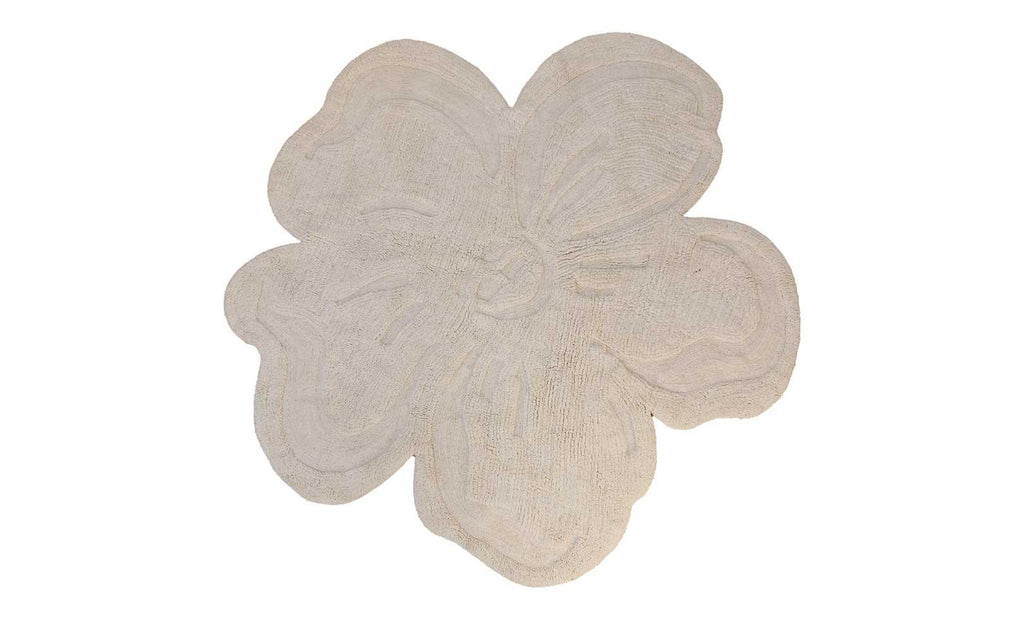 Blossom Washable Wool Rug in Ivory