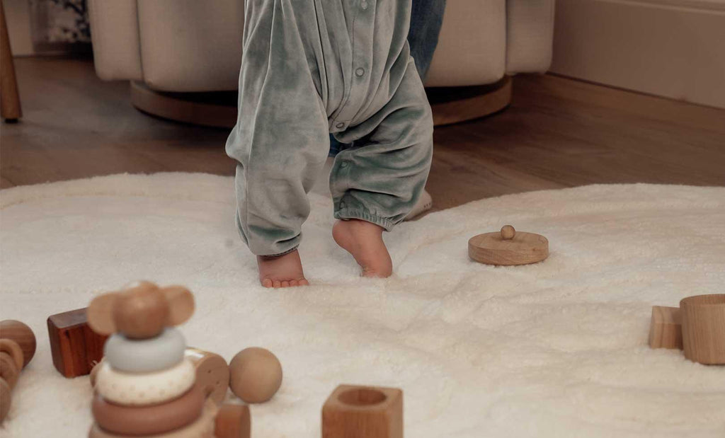 Blossom Washable Wool Rug in Ivory